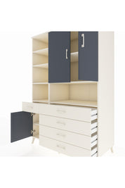 Kronos Dolap 8 Raflı 5 Çekmeceli 3 Kapaklı 132x59x195 Aytaşı-Antrasit/Aytaşı