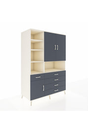 Kronos Dolap 8 Raflı 5 Çekmeceli 3 Kapaklı 132x59x195 Aytaşı-Antrasit/Antrasit