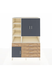 Kronos Dolap 8 Raflı 5 Çekmeceli 3 Kapaklı 132x59x195 Aytaşı-Antrasit/Çam