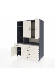 Kronos Dolap 8 Raflı 5 Çekmeceli 3 Kapaklı 132x59x195 Antrasit-Aytaşı/Aytaşı