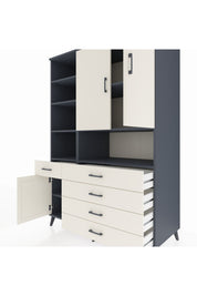 Kronos Dolap 8 Raflı 5 Çekmeceli 3 Kapaklı 132x59x195 Antrasit-Aytaşı/Aytaşı