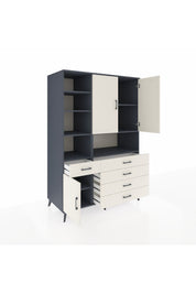 Kronos Dolap 8 Raflı 5 Çekmeceli 3 Kapaklı 132x59x195 Antrasit-Aytaşı/Aytaşı