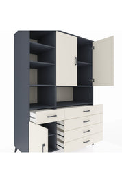Kronos Dolap 8 Raflı 5 Çekmeceli 3 Kapaklı 132x59x195 Antrasit-Aytaşı/Aytaşı