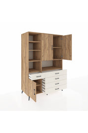 Kronos Dolap 8 Raflı 5 Çekmeceli 3 Kapaklı 132x59x195 Çam-Çam/Aytaşı