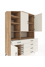 Kronos Dolap 8 Raflı 5 Çekmeceli 3 Kapaklı 132x59x195 Çam-Aytaşı/Aytaşı