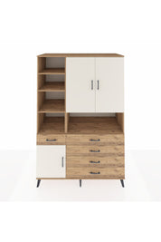 Kronos Dolap 8 Raflı 5 Çekmeceli 3 Kapaklı 132x59x195 Çam-Aytaşı/Çam