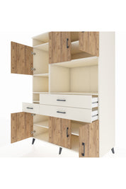 Kronos Dolap 9 Raflı 3 Çekmeceli 6 Kapaklı 132x59x195 Aytaşı-Çam/Aytaşı