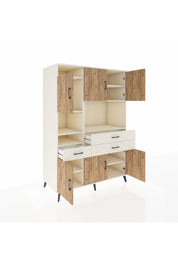 Kronos Dolap 9 Raflı 3 Çekmeceli 6 Kapaklı 132x59x195 Aytaşı-Çam/Aytaşı