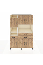 Kronos Dolap 9 Raflı 3 Çekmeceli 6 Kapaklı 132x59x195 Aytaşı-Çam/Çam