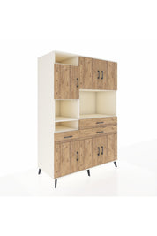 Kronos Dolap 9 Raflı 3 Çekmeceli 6 Kapaklı 132x59x195 Aytaşı-Çam/Çam