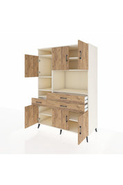 Kronos Dolap 9 Raflı 3 Çekmeceli 6 Kapaklı 132x59x195 Aytaşı-Çam/Çam