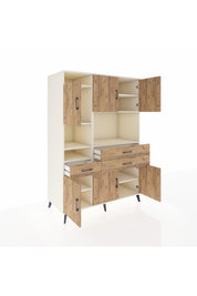 Kronos Dolap 9 Raflı 3 Çekmeceli 6 Kapaklı 132x59x195 Aytaşı-Çam/Çam