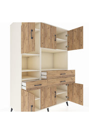 Kronos Dolap 9 Raflı 3 Çekmeceli 6 Kapaklı 132x59x195 Aytaşı-Çam/Çam