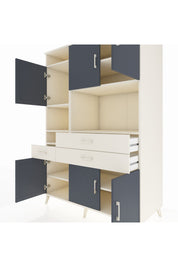 Kronos Dolap 9 Raflı 3 Çekmeceli 6 Kapaklı 132x59x195 Aytaşı-Antrasit/Aytaşı