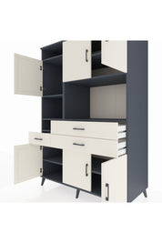 Kronos Dolap 9 Raflı 3 Çekmeceli 6 Kapaklı 132x59x195 Antrasit-Aytaşı/Aytaşı