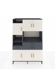 Kronos Dolap 9 Raflı 3 Çekmeceli 6 Kapaklı 132x59x195 Antrasit-Aytaşı/Antrasit