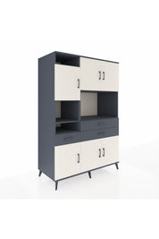 Kronos Dolap 9 Raflı 3 Çekmeceli 6 Kapaklı 132x59x195 Antrasit-Aytaşı/Antrasit