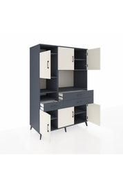 Kronos Dolap 9 Raflı 3 Çekmeceli 6 Kapaklı 132x59x195 Antrasit-Aytaşı/Antrasit
