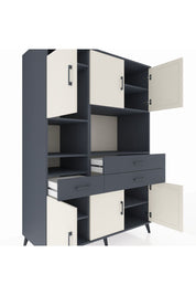 Kronos Dolap 9 Raflı 3 Çekmeceli 6 Kapaklı 132x59x195 Antrasit-Aytaşı/Antrasit