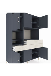 Kronos Dolap 9 Raflı 3 Çekmeceli 6 Kapaklı 132x59x195 Antrasit-Antrasit/Aytaşı