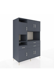 Kronos Dolap 9 Raflı 3 Çekmeceli 6 Kapaklı 132x59x195 Antrasit-Antrasit/Antrasit