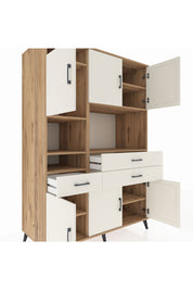 Kronos Dolap 9 Raflı 3 Çekmeceli 6 Kapaklı 132x59x195 Çam-Aytaşı/Aytaşı