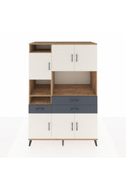 Kronos Dolap 9 Raflı 3 Çekmeceli 6 Kapaklı 132x59x195 Çam-Aytaşı/Antrasit