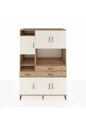 Kronos Dolap 9 Raflı 3 Çekmeceli 6 Kapaklı 132x59x195 Çam-Aytaşı/Çam