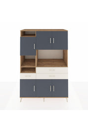 Kronos Dolap 9 Raflı 3 Çekmeceli 6 Kapaklı 132x59x195 Çam-Antrasit/Aytaşı