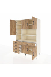 Kronos Dolap 9 Raflı 5 Çekmeceli 5 Kapaklı 132x59x195 Aytaşı-Çam/Çam