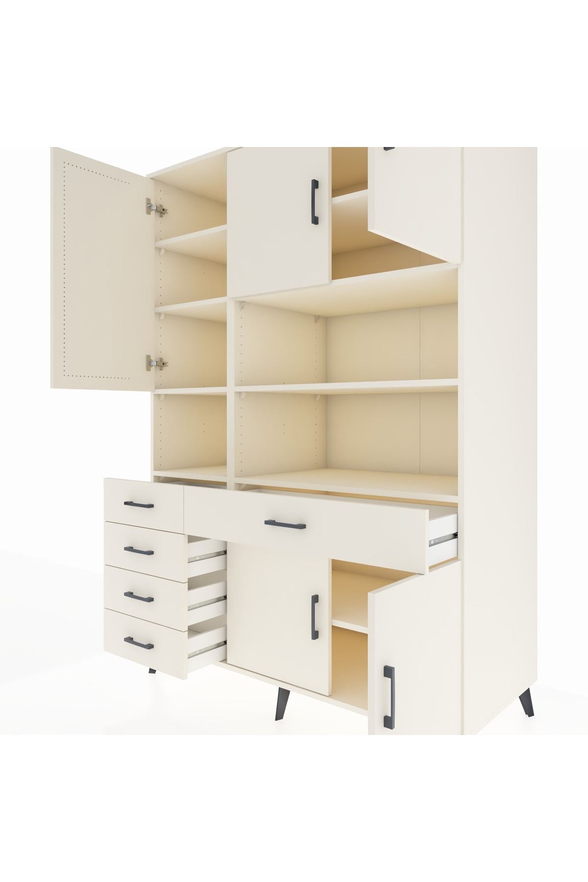 Kronos Dolap 9 Raflı 5 Çekmeceli 5 Kapaklı 132x59x195 Aytaşı-Aytaşı/Aytaşı