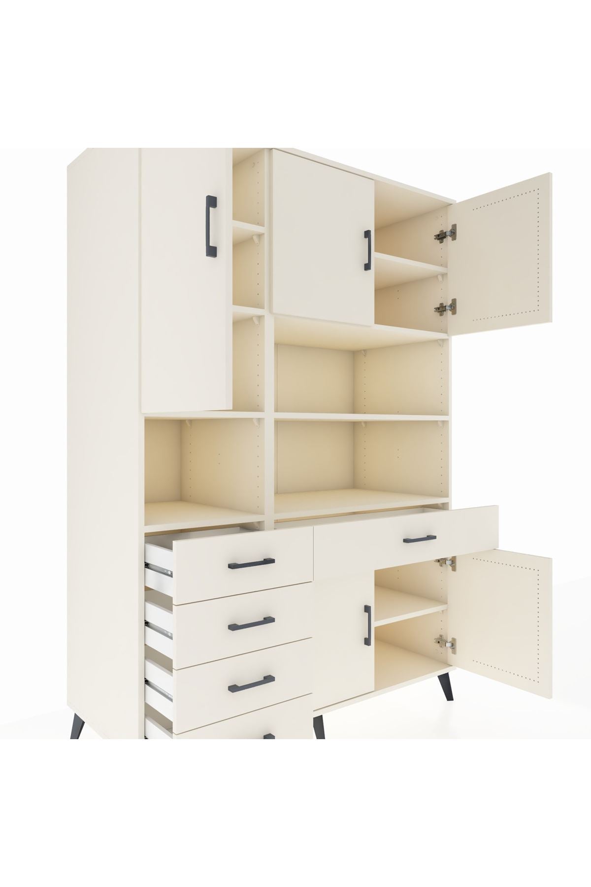 Kronos Dolap 9 Raflı 5 Çekmeceli 5 Kapaklı 132x59x195 Aytaşı-Aytaşı/Aytaşı