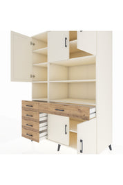 Kronos Dolap 9 Raflı 5 Çekmeceli 5 Kapaklı 132x59x195 Aytaşı-Aytaşı/Çam