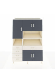 Kronos Dolap 9 Raflı 5 Çekmeceli 5 Kapaklı 132x59x195 Aytaşı-Antrasit/Aytaşı