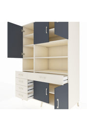 Kronos Dolap 9 Raflı 5 Çekmeceli 5 Kapaklı 132x59x195 Aytaşı-Antrasit/Aytaşı