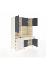 Kronos Dolap 9 Raflı 5 Çekmeceli 5 Kapaklı 132x59x195 Aytaşı-Antrasit/Aytaşı