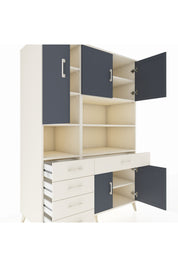 Kronos Dolap 9 Raflı 5 Çekmeceli 5 Kapaklı 132x59x195 Aytaşı-Antrasit/Aytaşı