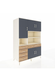 Kronos Dolap 9 Raflı 5 Çekmeceli 5 Kapaklı 132x59x195 Aytaşı-Antrasit/Çam