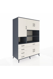 Kronos Dolap 9 Raflı 5 Çekmeceli 5 Kapaklı 132x59x195 Antrasit-Aytaşı/Aytaşı