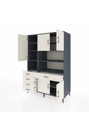 Kronos Dolap 9 Raflı 5 Çekmeceli 5 Kapaklı 132x59x195 Antrasit-Aytaşı/Aytaşı