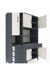Kronos Dolap 9 Raflı 5 Çekmeceli 5 Kapaklı 132x59x195 Antrasit-Aytaşı/Antrasit