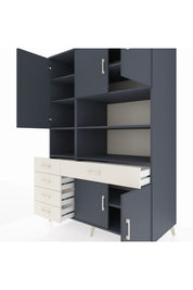 Kronos Dolap 9 Raflı 5 Çekmeceli 5 Kapaklı 132x59x195 Antrasit-Antrasit/Aytaşı