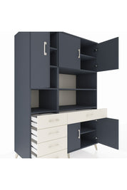 Kronos Dolap 9 Raflı 5 Çekmeceli 5 Kapaklı 132x59x195 Antrasit-Antrasit/Aytaşı