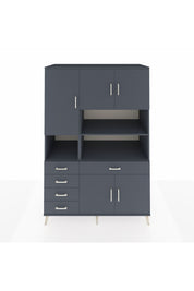 Kronos Dolap 9 Raflı 5 Çekmeceli 5 Kapaklı 132x59x195 Antrasit-Antrasit/Antrasit