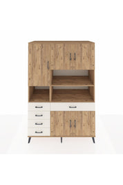 Kronos Dolap 9 Raflı 5 Çekmeceli 5 Kapaklı 132x59x195 Çam-Çam/Aytaşı