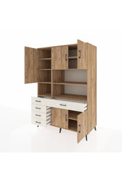 Kronos Dolap 9 Raflı 5 Çekmeceli 5 Kapaklı 132x59x195 Çam-Çam/Aytaşı