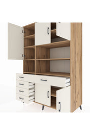 Kronos Dolap 9 Raflı 5 Çekmeceli 5 Kapaklı 132x59x195 Çam-Aytaşı/Aytaşı