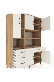 Kronos Dolap 9 Raflı 5 Çekmeceli 5 Kapaklı 132x59x195 Çam-Aytaşı/Aytaşı