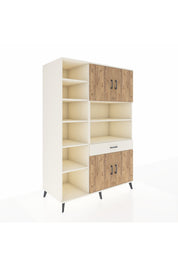 Kronos Dolap 10 Raflı Tek Çekmeceli 4 Kapaklı 132x59x195 Aytaşı-Çam/Aytaşı