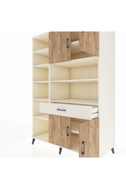 Kronos Dolap 10 Raflı Tek Çekmeceli 4 Kapaklı 132x59x195 Aytaşı-Çam/Aytaşı